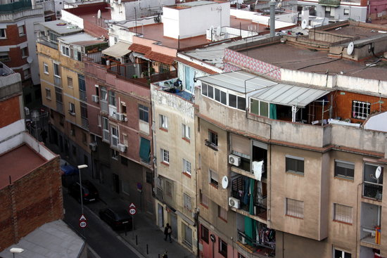 Aerial view of Pirineus Street in Santa Coloma de Gramanet
