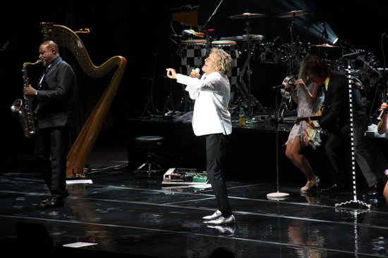 Rock legend Rod Stewart performing at the 2016 Festival Cap Roig