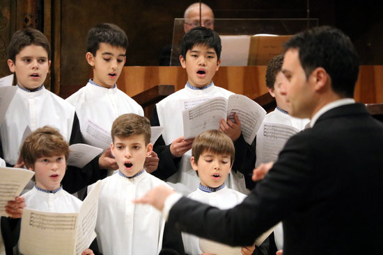 The Escolania de Montserrat boys' choir performing in February 2019