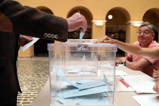 A ballot box used in the 2019 local elections in Tarragona