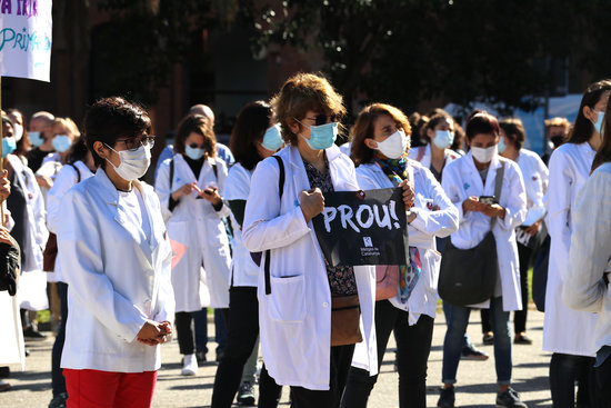 A Metges de Catalunya protest in October 2020