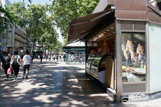 Merchants stall on Barcelona's La Rambla, known in Catalan as 'ocellaires' because they used to sell birds.