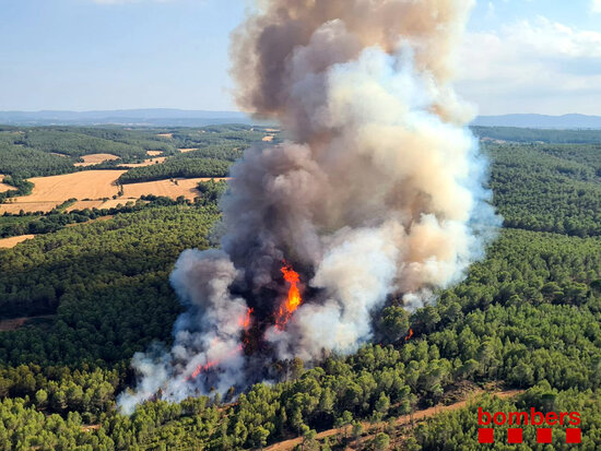 A wildfire in Ventalló, Girona, in 2021