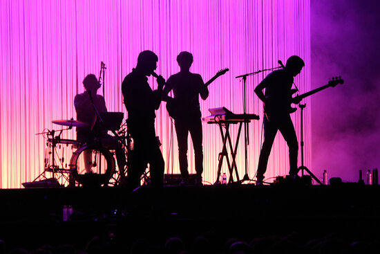 Music group Manel during a performance at Festival Jardins de Terramar music festival on July 29, 2021
