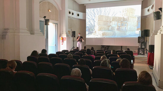 The public attending one of the films during the Cerdanya Film Festival cinema celebration on August 10, 2021