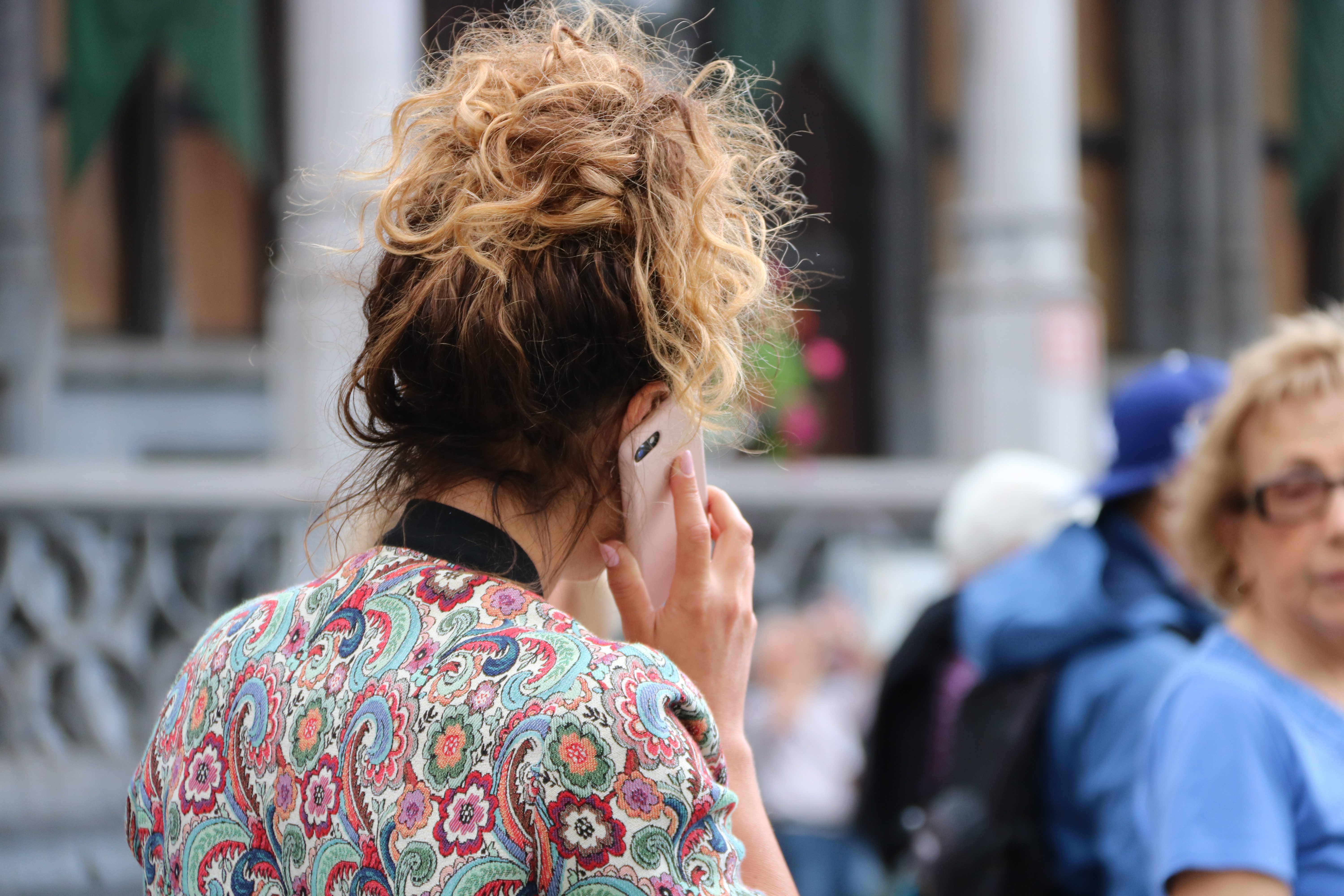 A person answering a phone call
