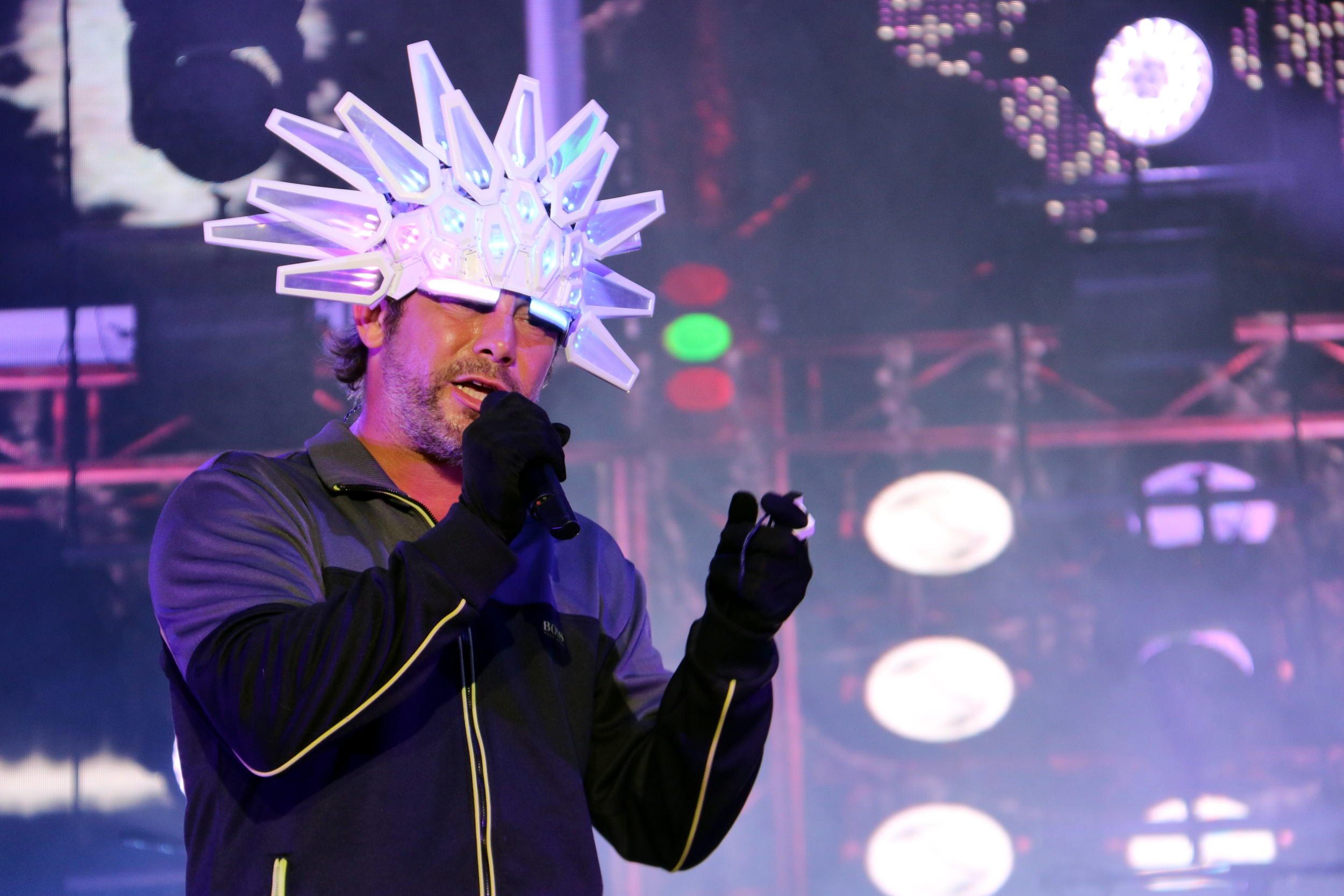 Jay Kay singer of Jamiroquai during a performance in Barcelona's Cruïlla music festival on July 7, 2017