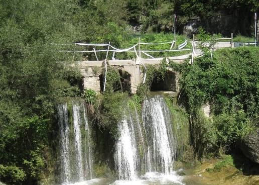 The so-called 'three-eyed bridge' of Rupit in 2017