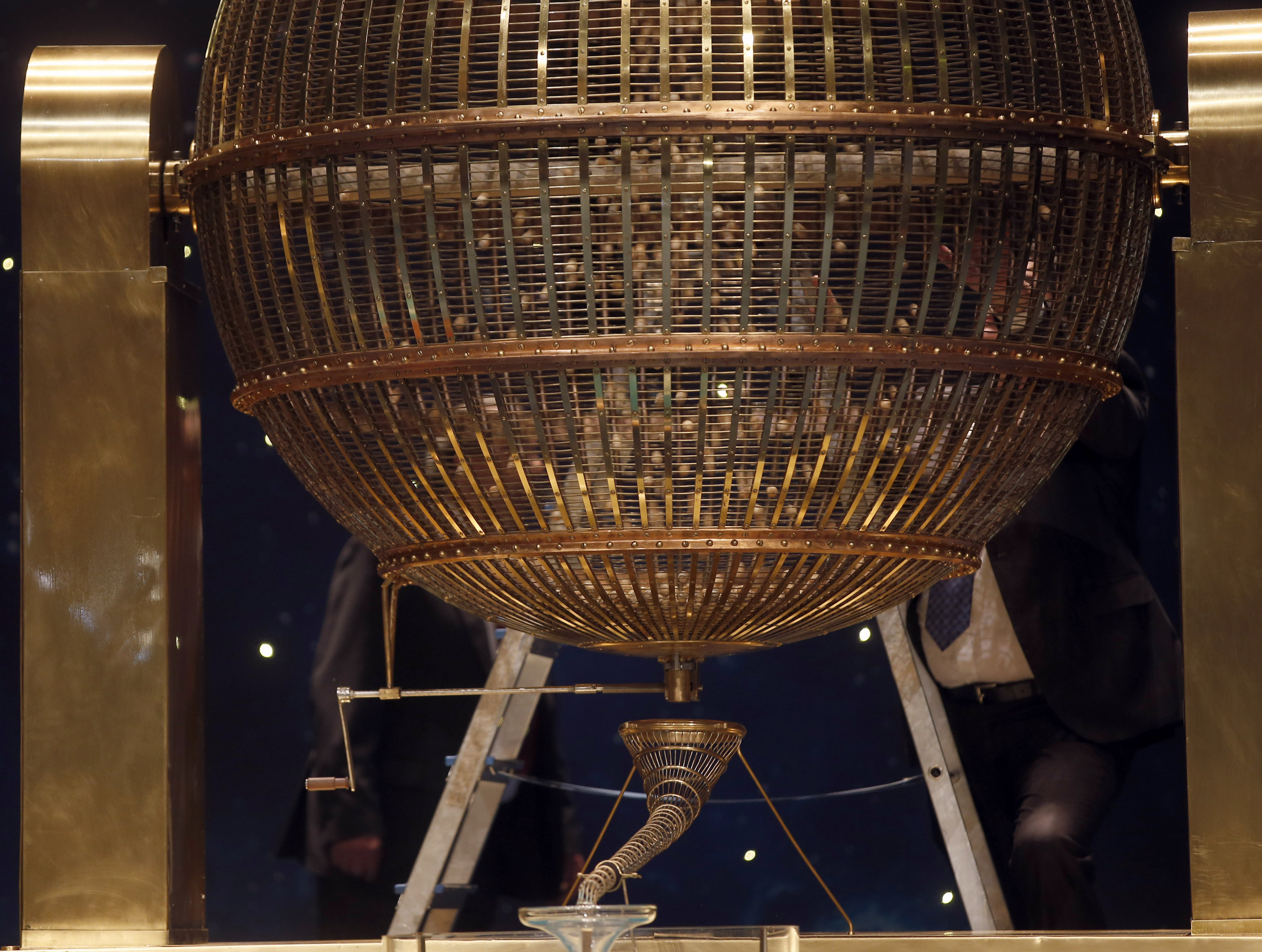 One of the lottery drums of the Spanish Christmas lottery