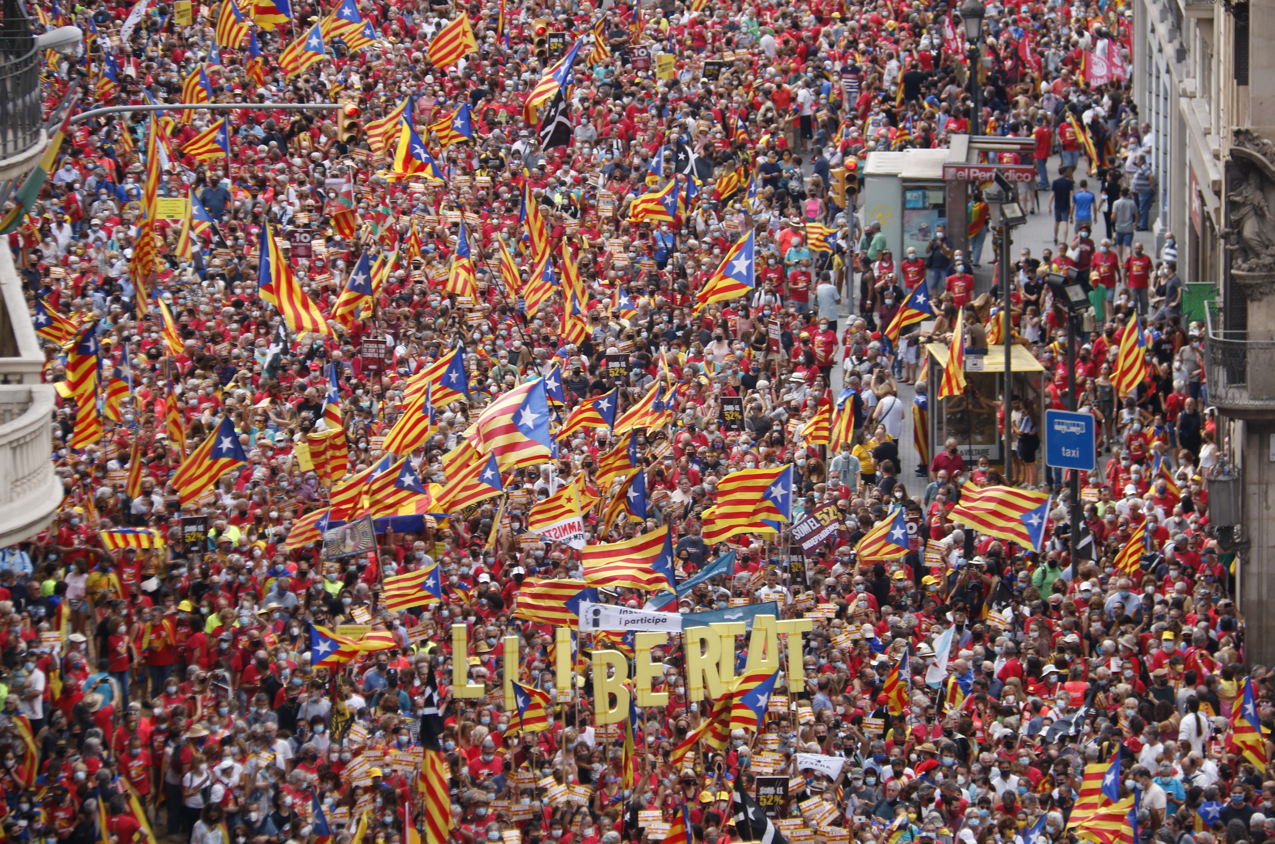 Pro-independence protest on September 11, 2021