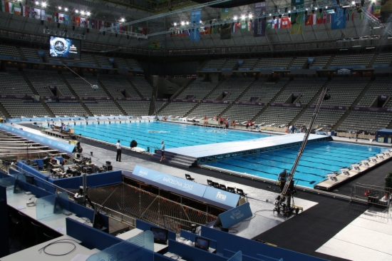 The swimming pool at the Palau Sant Jordi arena is ready for the World Championships (by M. Fernández Noguera)