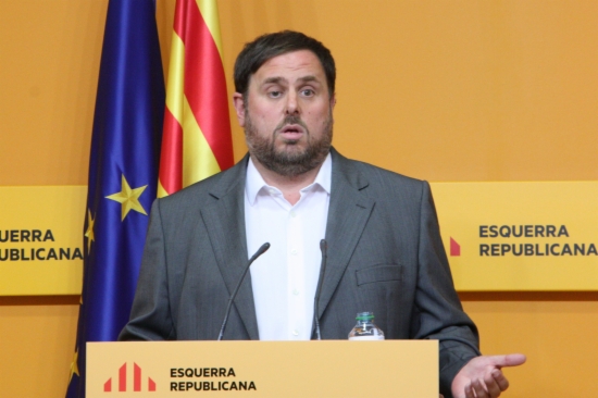 The ERC leader, Oriol Junqueras, on the day after the announcement of a 1.58% deficit target (by R. Garrido)