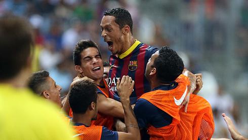 Adriano scored Barça's only goal against Málaga (by FC Barcelona)