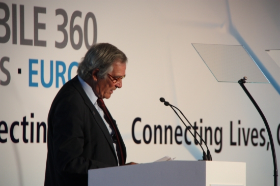The Mayor of Barcelona, Xavier Trias, during his speech in Brussels (by ACN)