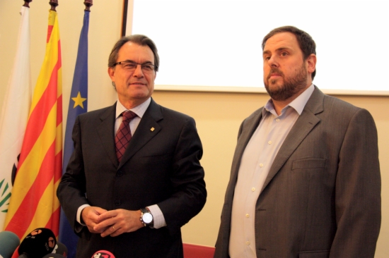 The Catalan president Artur Mas and the leader of the opposition, Oriol Junqueras (by ACN)