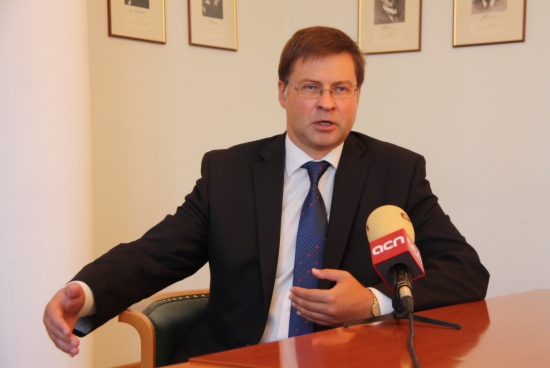 The Prime Minister of Latvia, Valdis Dombrovskis, in the interview with the CNA (by A. Segura)