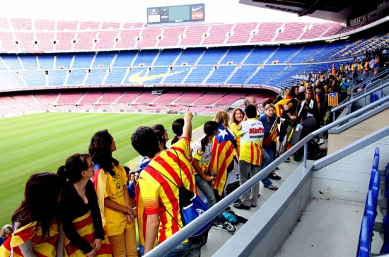 'Catalan Way' going through FC Barcelona's Camp Nou Stadium (by P. Cortina)