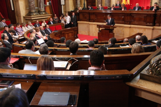 The President of the Catalan Government, Artur Mas, addressing the Parliament on the first day of the General Policy Debate (by R. Garrido)