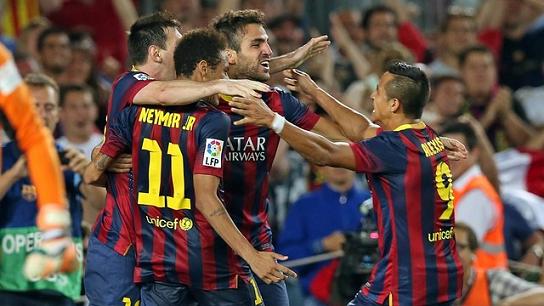 Alexis scored Baça's third goal against Sevilla (by FC Barcelona)