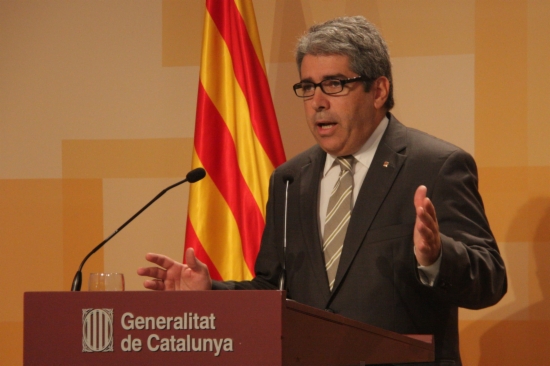 The Catalan Government's Spokesperson, Francesc Homs, presenting the report (by P. Mateos)