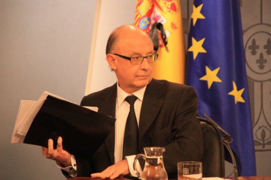 The Spanish Finance Minister, Cristóbal Montoro, at a press conference a few months ago (by ACN)