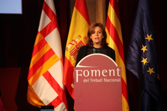 The Spanish Deputy Prime Minister, Soraya Sáenz de Santamaría at Foment's event (by J. Molina)