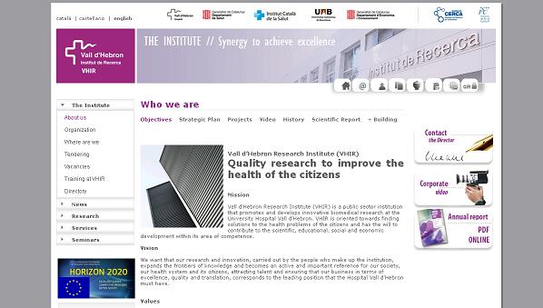 The website of the Vall d'Hebron Research Institute (by VHIR / ACN)