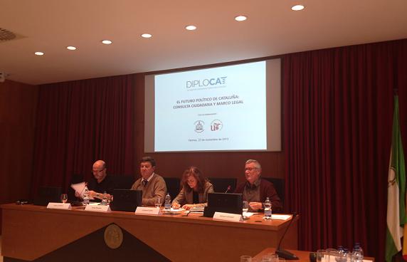 The round table about Catalonia's self-determination in Seville's University (by Diplocat / ACN)