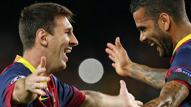 Leo Messi and Dani Alves are likely to play this Wednesday evening against AC Milan (by FC Barcelona)