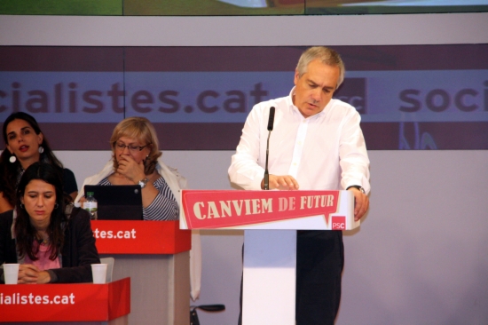 The PSC's Secretary General, Pere Navarro, at a party conference (bu L. Fíguls)