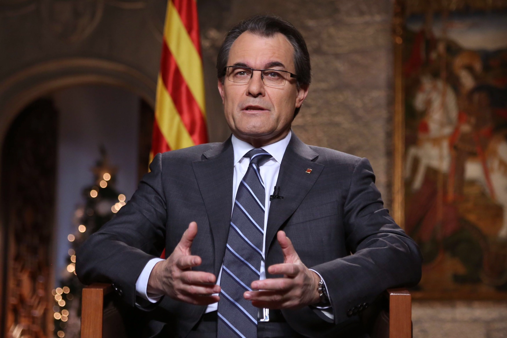 Catalan President Artur Mas during his New Year's Eve Speech (by Jordi Bedmar)