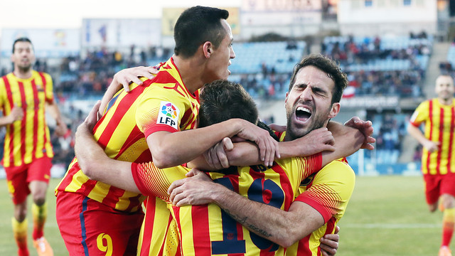 Pedro and Cesc scored Barça's 5 goals against Getafe (by FC Barcelona)