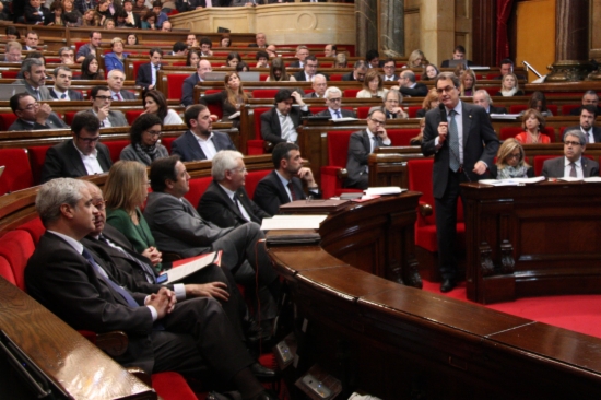 Mas during the Catalan Parliament's Government Control Session (by A. Moldes)