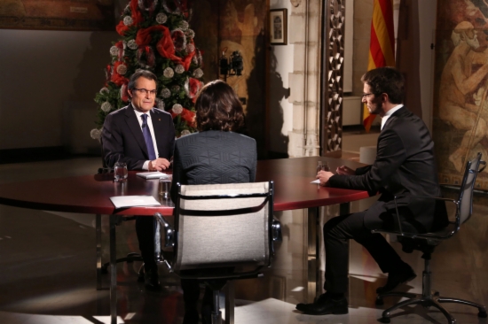 A moment of TV3's interview to the President of the Catalan Government (by J. Bedmar)
