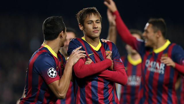 Neymar scored a hat trick against Celtic (by FC Barcelona)