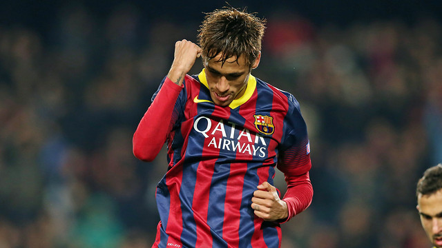 Neymar scored a hat-trick against Celtic (by FC Barcelona)