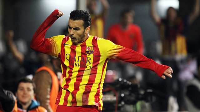 Pedro scored two goals against Cartagena (by FC Barcelona)