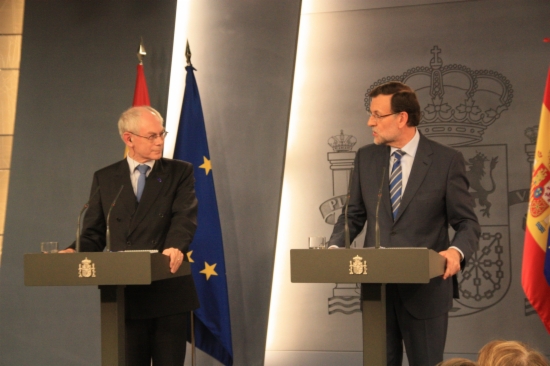 Mariano Rajoy and Herman van Rompuy in la Moncloa's Palace in Madrid (by R. Pi de Cabanyes)