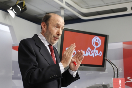 Alfredo Pérez Rubalcaba in a press conference this Friday (by PSOE)