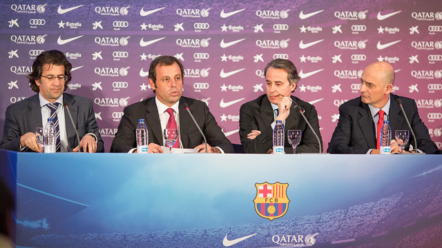 Members of Barça's Board of Directors, with President Rosell (second from the left) (by FC Barcelona)