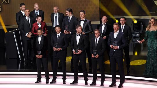There were 4 Barça players among the 11 FIFPro World XI 2013 (by FC Barcelona)