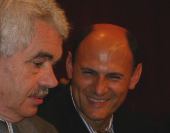 Juan Carlos Izpisúa (right) next to the former Catalan President, Pasqual Maragall (by ACN)