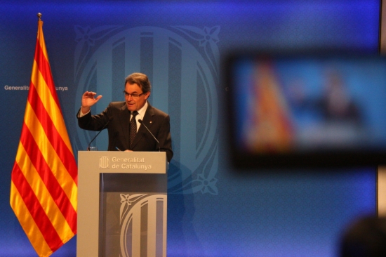 The Catalan President, Artur Mas, in this Tuesday's press conference (by G. Sánchez)