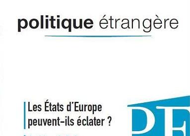 The frontpage of the last edition of 'Politique Étrangère' journal (by IFRI / Polítique Étrangère)