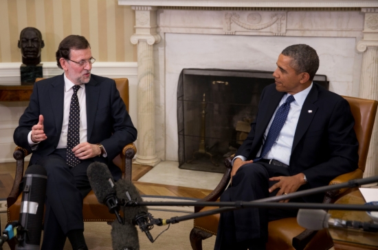 Mariano Rajoy and Barack Obama at the White House on Monday evening (by Moncloa)