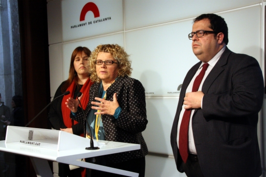 From left to right: Núria Ventura, Marina Geli and Joan Ignasi Elena (by P. Francesch)