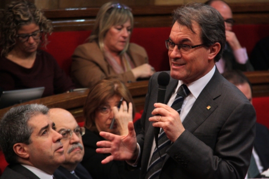 Artur Mas, on Wednesday in the Catalan Parliament (by A. Moldes)