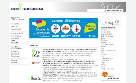 The website of the Escola Pia school network (by Escola Pia)