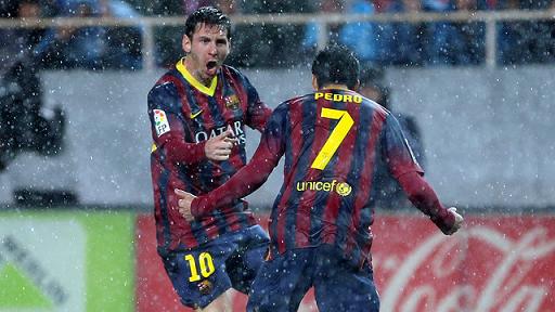 Leo Messi scored 2 goals against Sevilla (by FC Barcelona)