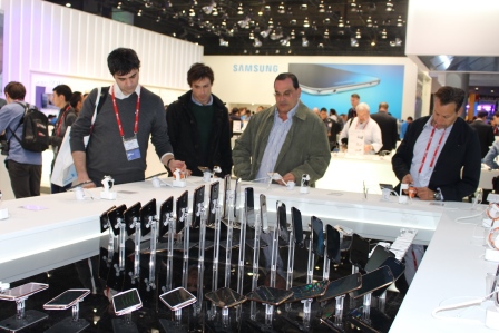 Samsung stand at the 2014 Mobile World Congress in Barcelona (by N. Sinkeviciute)